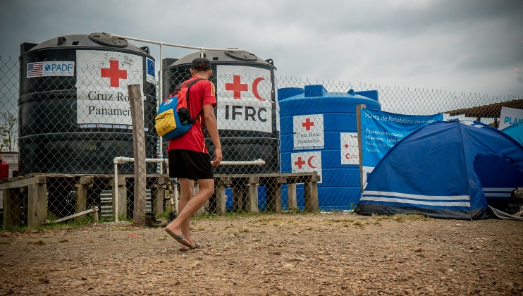 IFRC Darien Safe water access provided to migrant propulation after corssing the Darien gap